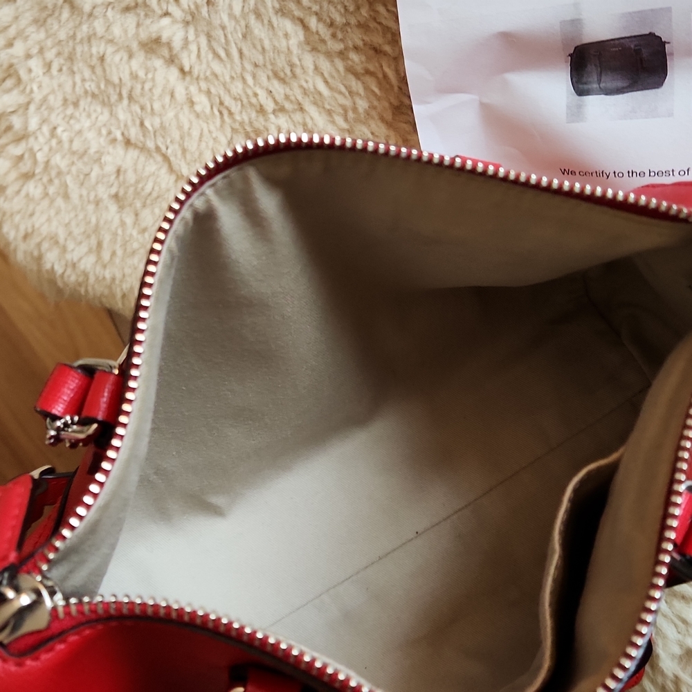 NWOT Coach Saffiano Small Red Leather Satchel/Crossbody ❤️💄 - Picture 9 of 15